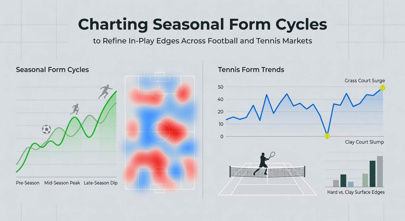 Analysts reviewing seasonal performance charts for football and tennis players on multiple screens