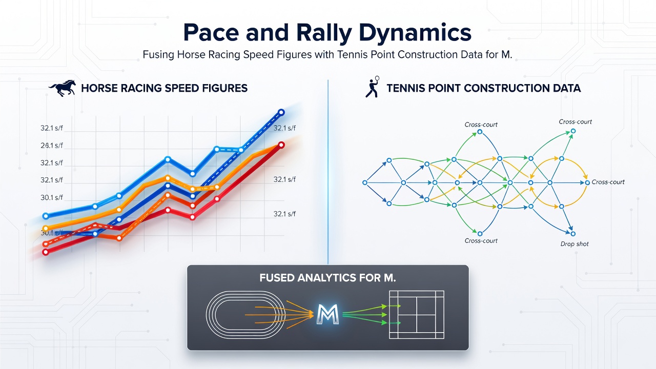 Data fusion dashboard displaying combined horse and tennis metrics for parlay construction