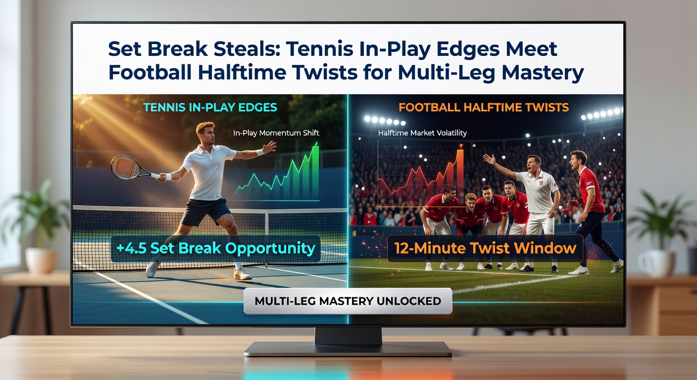 Football halftime huddle with coach gesturing tactics, players focused amid stadium lights