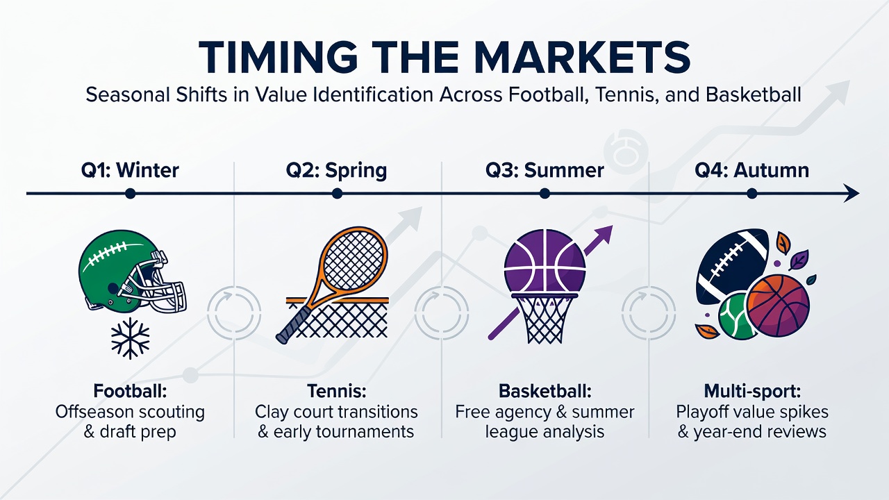 Mid-season betting line movements in basketball and tennis with overlaid seasonal data graphs