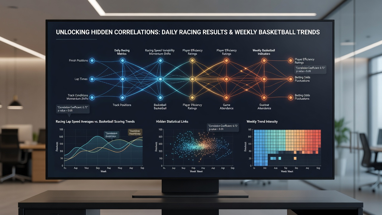 Side-by-side charts comparing daily horse racing margins with weekly basketball win probabilities over a multi-month period