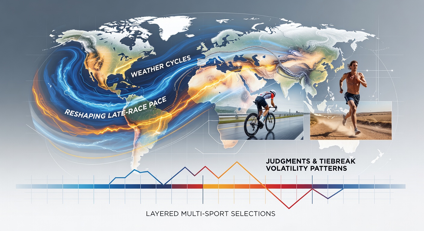 Weather patterns affecting late-stage racing pace and tennis tiebreak dynamics in multi-sport betting selections