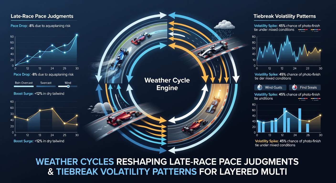 Integrated weather data applications for tennis tiebreaks and racing pace adjustments in combined betting strategies